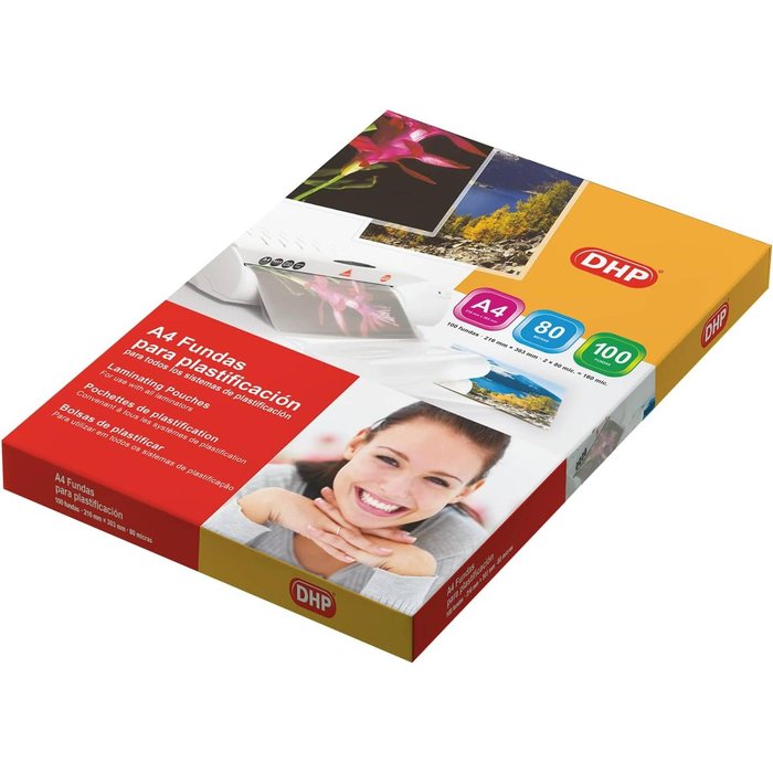 FUNDA PLASTIFICAR A4 DHP MATE 80 MICRA 216X303MM C/100 | 100 UNIDADES | (DHP COMERPA SLU) Imagen principal del producto