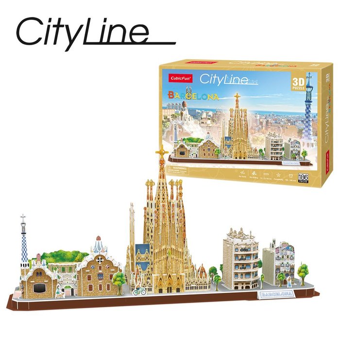 Puzzle 3D City Line Barcelona PUZZLES 3D Cubic Fun