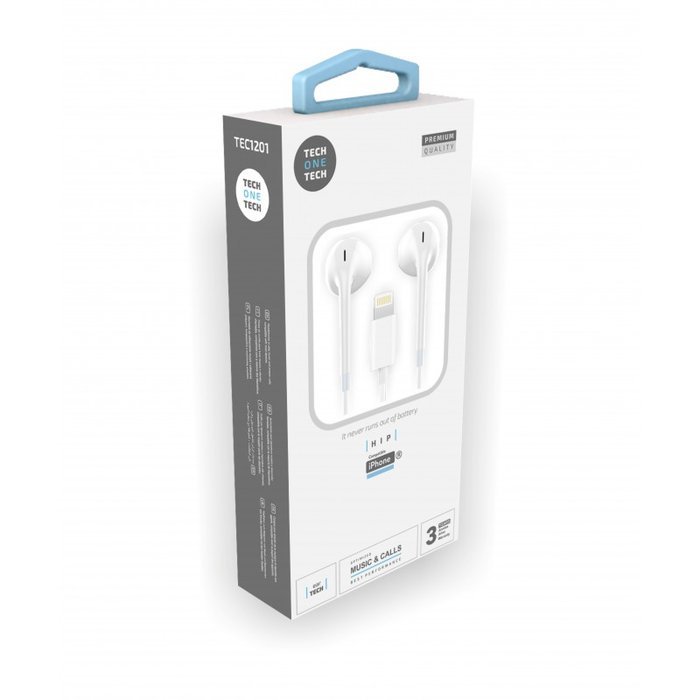 Auriculares Hip Blancos Lightning Compatibles con Apple TECH ONE TECH