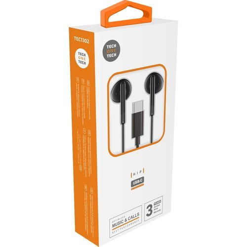 Auriculares Hip Negros con USB-C TECH ONE TECH