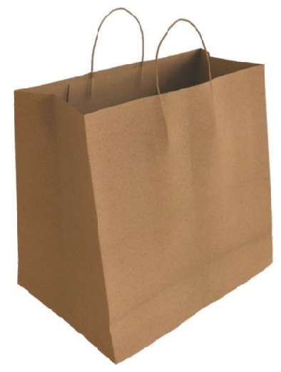 Paq/25 Bolsas Kraft Natural Liso Delivery L 36x20x36cm