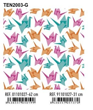 PAPEL REGALO BOBINA 62CM ORIGAMI VERDE-NARANJA-MAGENTA | ANDINA | 1 UNIDAD | 8436557050199 Imagen principal del producto