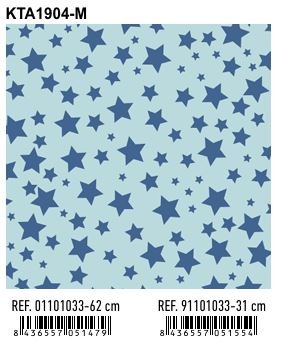PAPEL REGALO BOBINA 62CM ESTRELLAS AZUL KTA1904-M | ANDINA | 1 UNIDAD | 8436557051479