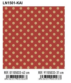 PAPEL REGALO BOBINA KRAFT 31CM LUNARES FONDO ROJO | ANDINA | 1 UNIDAD | 8436557052933