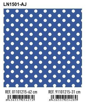 PAPEL REGALO BOBINA 31CM TODO TIEMPO LN1501-AJ AZUL PUNTOS | ANDINA | 1 UNIDAD | 8436557054289