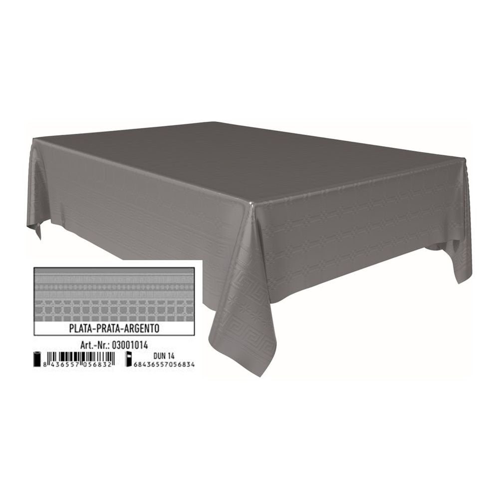 Rollo mantel papel plata adamascado reciclado brillo ANDINA 1,2x5 m