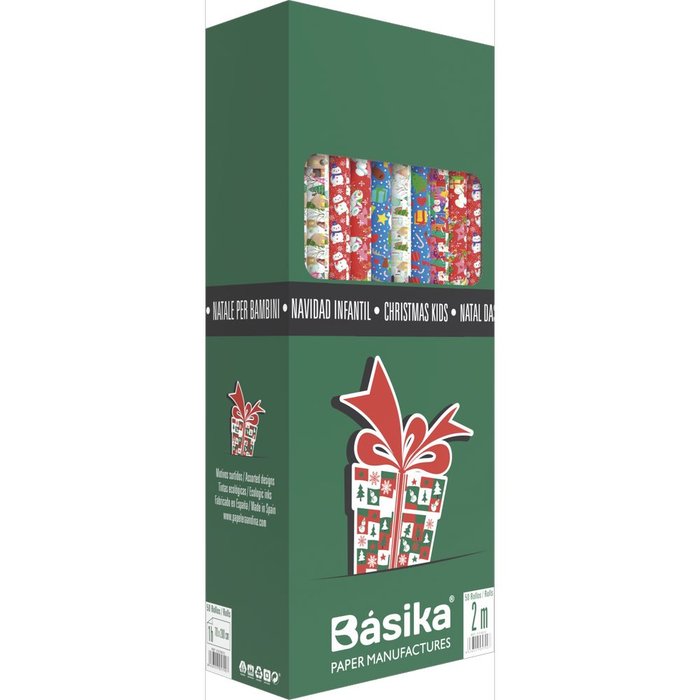 PAPEL REGALO ROLLO 70X200CM NAVIDAD INFANTIL SURTIDO | ANDINA NAVIDAD | ENVASE 50 UDS. UNIDAD | 8436557057907