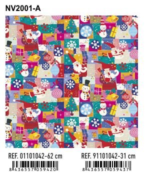 PAPEL REGALO BOBINA NAVIDAD 2001-A 31CM MOSAICO | ANDINA NAVIDAD | 1 UNIDAD | 8436557059437 Imagen principal del producto
