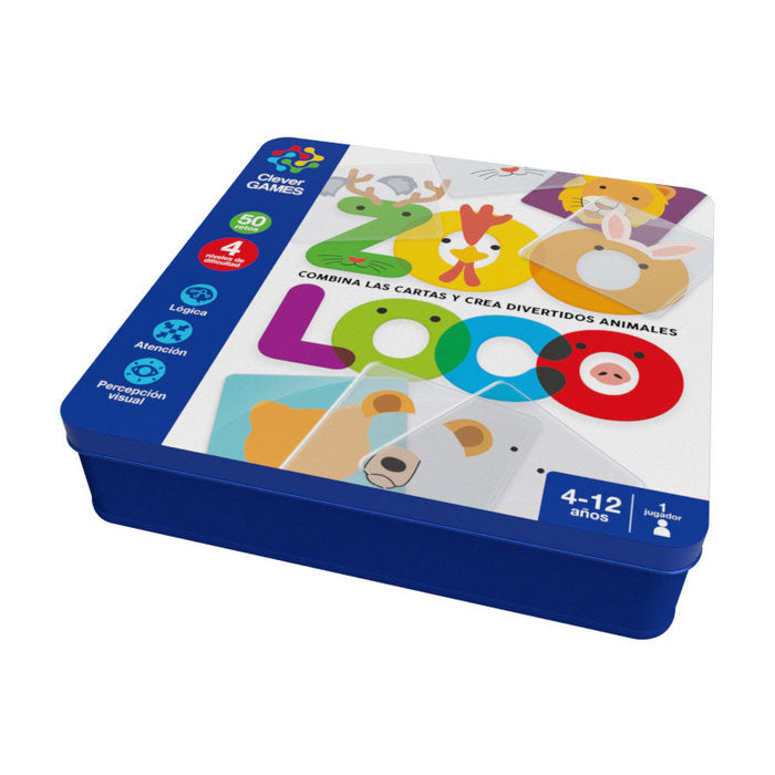 JUEGOS INTELIGENTES ZOOLOCO CAJA METALICA | CLEVER GAMES IMAGILAND | 1 UNIDAD | 8436557974396