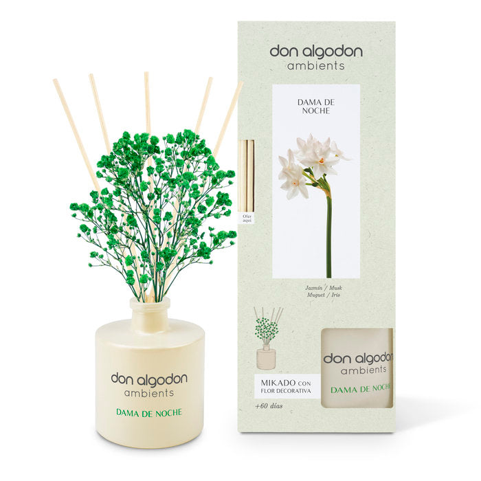 MIKADO CON FLOR DECORACION DON ALGODON DAMA DE NOCHE 60ML | DON ALGODON | 1 UNIDAD | 8436559712040