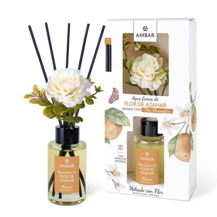 MIKADO AGUA FRESCA FLOR AZAHAR ROSA FLORES DECORATIVAS 75ML | AMBAR | 1 UNIDAD | 8436559716192