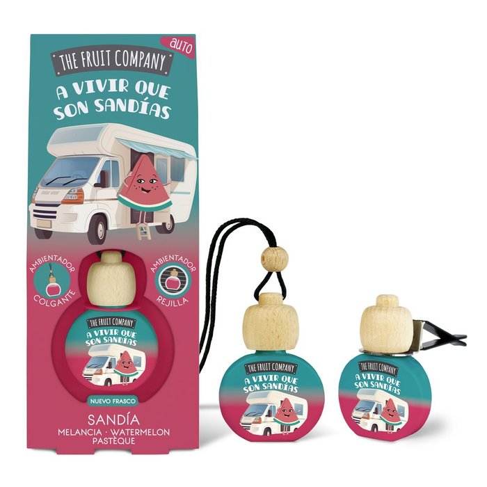 AMBIENTADOR COCHE COLGANTE CON PINZA SANDIA TFC | THE FRUIT COMPANY | ENVASE 14 UDS. UNIDAD | 28436559717827 Imagen principal del producto