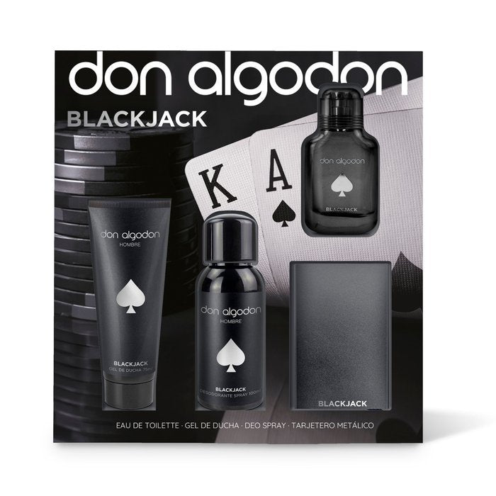 SET HOMBRE BLACK JACK COLON 30ML+SHOWER GEL+DESOD+TARJETER | DON ALGODON | 1 UNIDAD | 8436559719278 Imagen principal del producto
