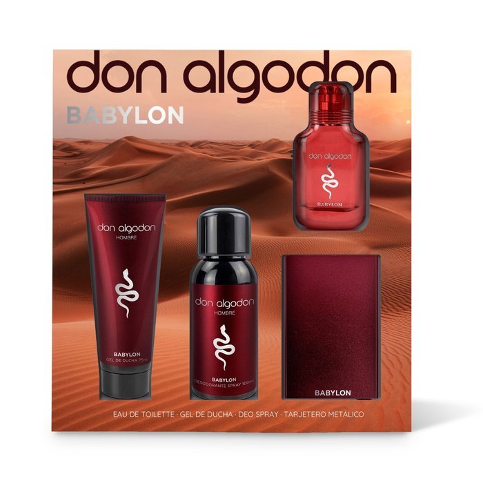 SET HOMBRE BABYLON COLON 30ML+SHOWER GEL+DESODORANTE+TARJET | DON ALGODON | 1 UNIDAD | 8436559719285 Imagen principal del producto