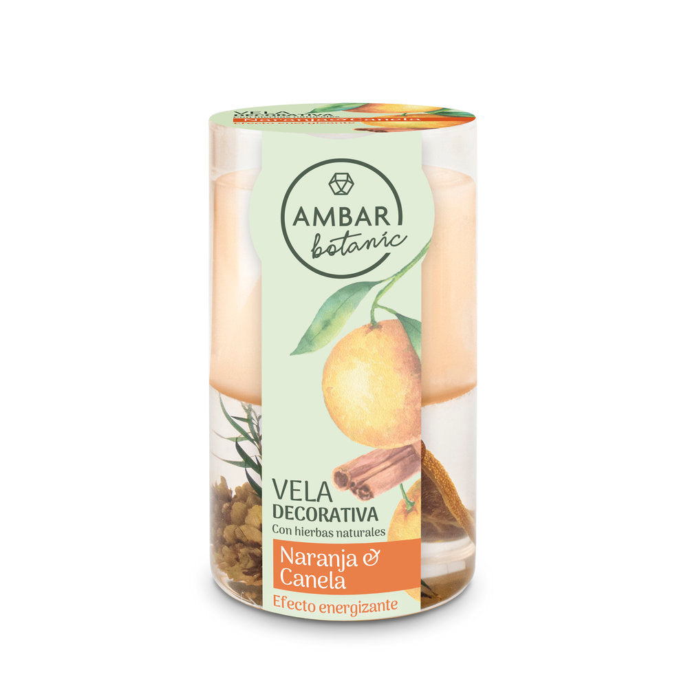 VELA CERA & GELATINA NARANJA CANELA 130G AMBAR BOTANIC | AMBAR | ENVASE 8 UDS. UNIDAD | 28436559719302 Imagen principal del producto
