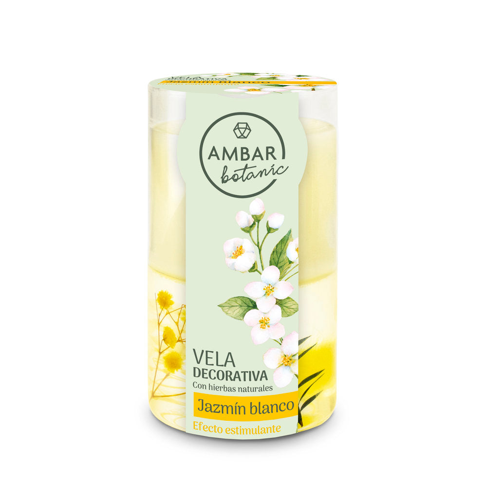 VELA CERA & GELATINA JAZMIN BLANCO 130G AMBAR BOTANIC | AMBAR | ENVASE 8 UDS. UNIDAD | 28436559719326 Imagen principal del producto