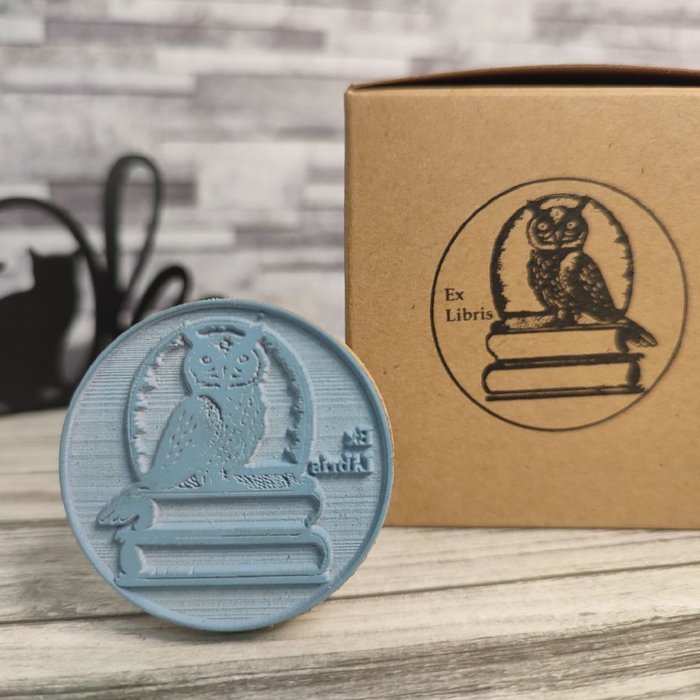 Sello Exlibris de Madera Tema Búho Protector COLOP España