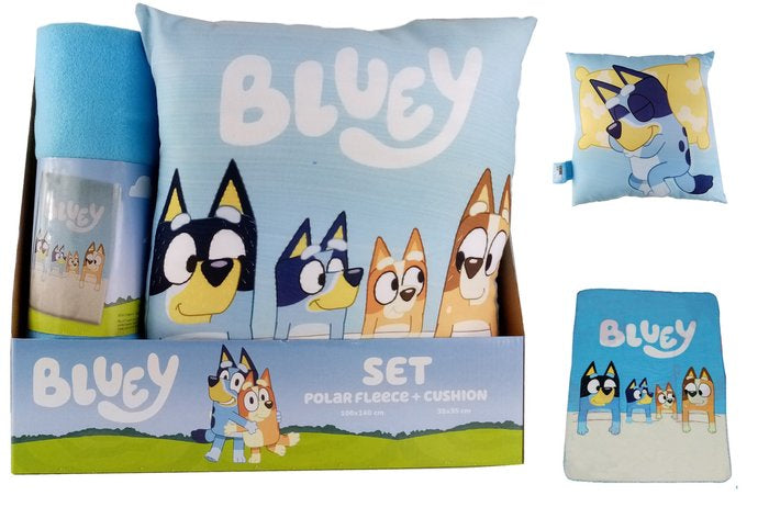 SET MANTA POLAR 100 X 140 + COJIN 35 X 35 BLUEY | NEW IMPORT SL | 1 UNIDAD | 8436580119511