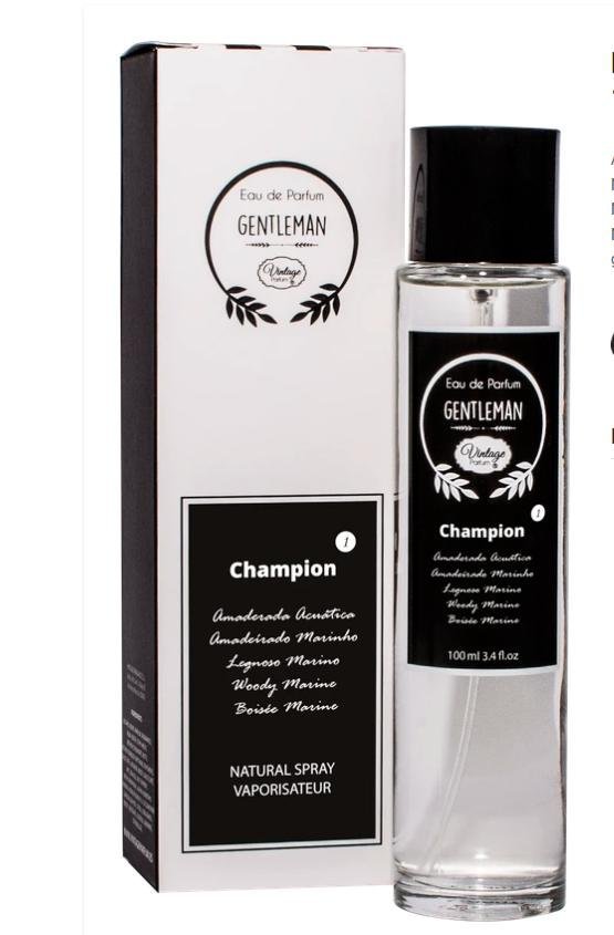 PERFUME MASCULINO 100ML VINTAGE CHAMPION | NATUAROMATIC GEL | 1 UNIDAD | 8436585488377 Imagen principal del producto