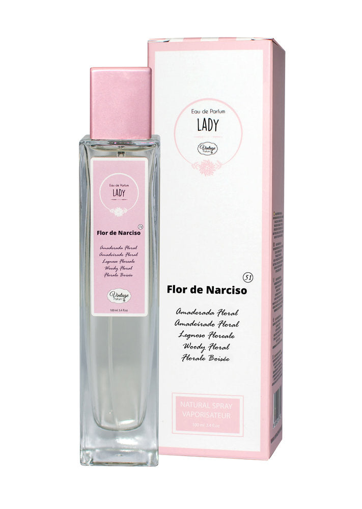PERFUME FEMENINO 100ML VINTAGE FLOR DE NARCISO | NATUAROMATIC GEL | 1 UNIDAD | 8436585488582