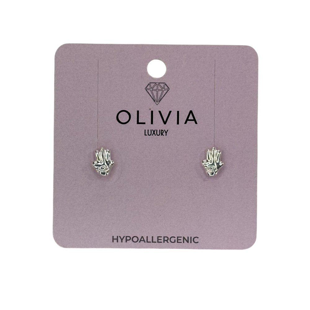 Pendientes Mano Hipoalergenico Bañados en Plata de Ley Olivia Luxury