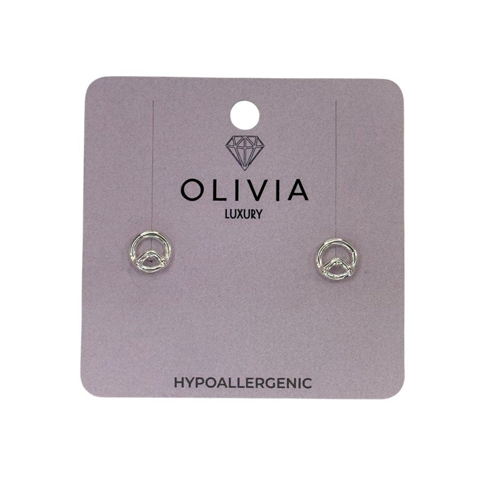 Pendientes universal hipoalergénico bañados en plata de ley Olivia Luxury