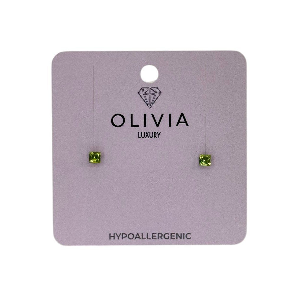 Pendientes cuadrados hipoalergénicos Cittrus Green Olivia Luxury