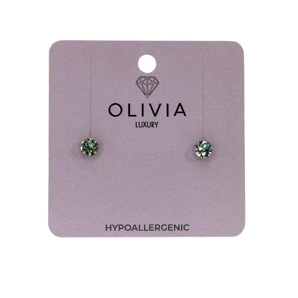Pendientes Chaton 6 Hipoalergénico con Crystal Peridot Olivia Luxury