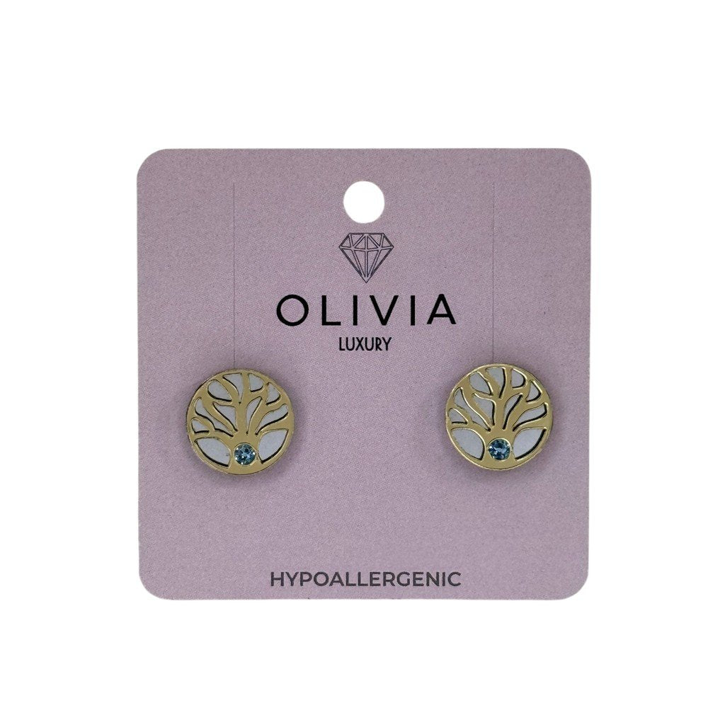 PENDIENTES ARBOL AQUABOHEMIA HIPOALERGENICO PLATA ESPEJO | OLIVIA LUXURY | 1 UNIDAD | 8436589363045