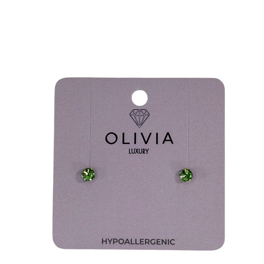 Pendientes Cristal Rivoli Hipoalergénico Verde Olivia Luxury