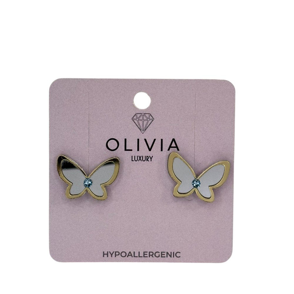 PENDIENTES BUTERFLY HIPOALERGENICO AQUA BOHEMIA | OLIVIA LUXURY | 1 UNIDAD | 8436589367289