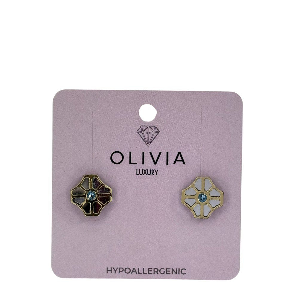 Pendientes Aquabohemia Hipoalergenico Plata Espejo Olivia Luxury