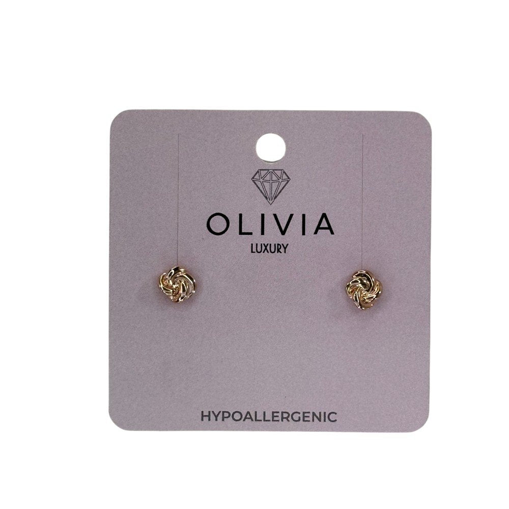Pendientes Rosa Hipoalergenico Bañado en Oro Rosado de 24K Olivia Luxury Imagen principal del producto