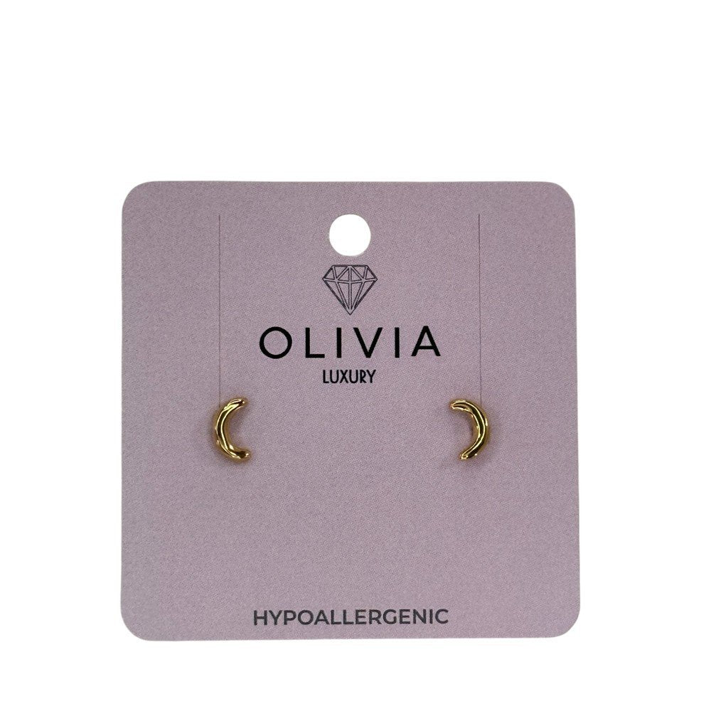 Pendiente Luna Hipoalergenico Bañado en Oro de 24 K Olivia Luxury Imagen principal del producto