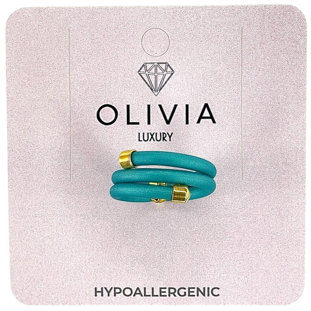 ANILLO STAR TURQUESA ADAPTABLE TERMINACIONES BAÑADAS ORO 24K | OLIVIA LUXURY | 1 UNIDAD | 8436589367975