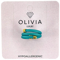 ANILLO STAR TURQUESA ADAPTABLE TERMINACIONES BAÑADAS ORO 24K | OLIVIA LUXURY | 1 UNIDAD | 8436589367975