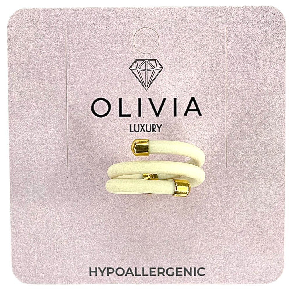 ANILLO STAR BLANCO ADAPTABLE TERMINACIONES BAÑADAS ORO 24K | OLIVIA LUXURY | 1 UNIDAD | 8436589369702