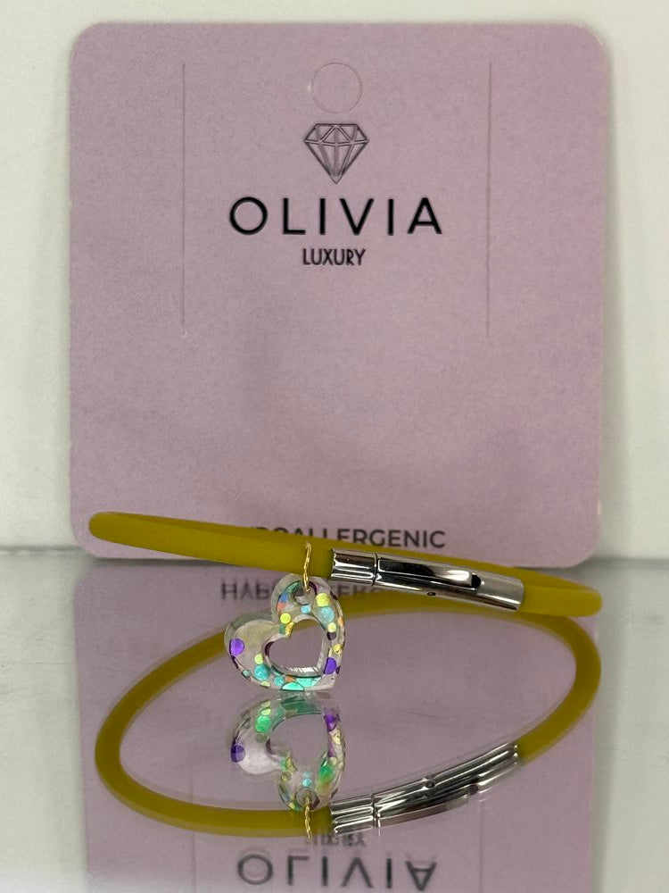 Pulsera Fantasy Pistacho Corazón Adaptable Olivia Luxury