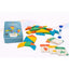 Juego 4 Tangram Madera Caja Metal con Reloj y Cartas DEQUBE