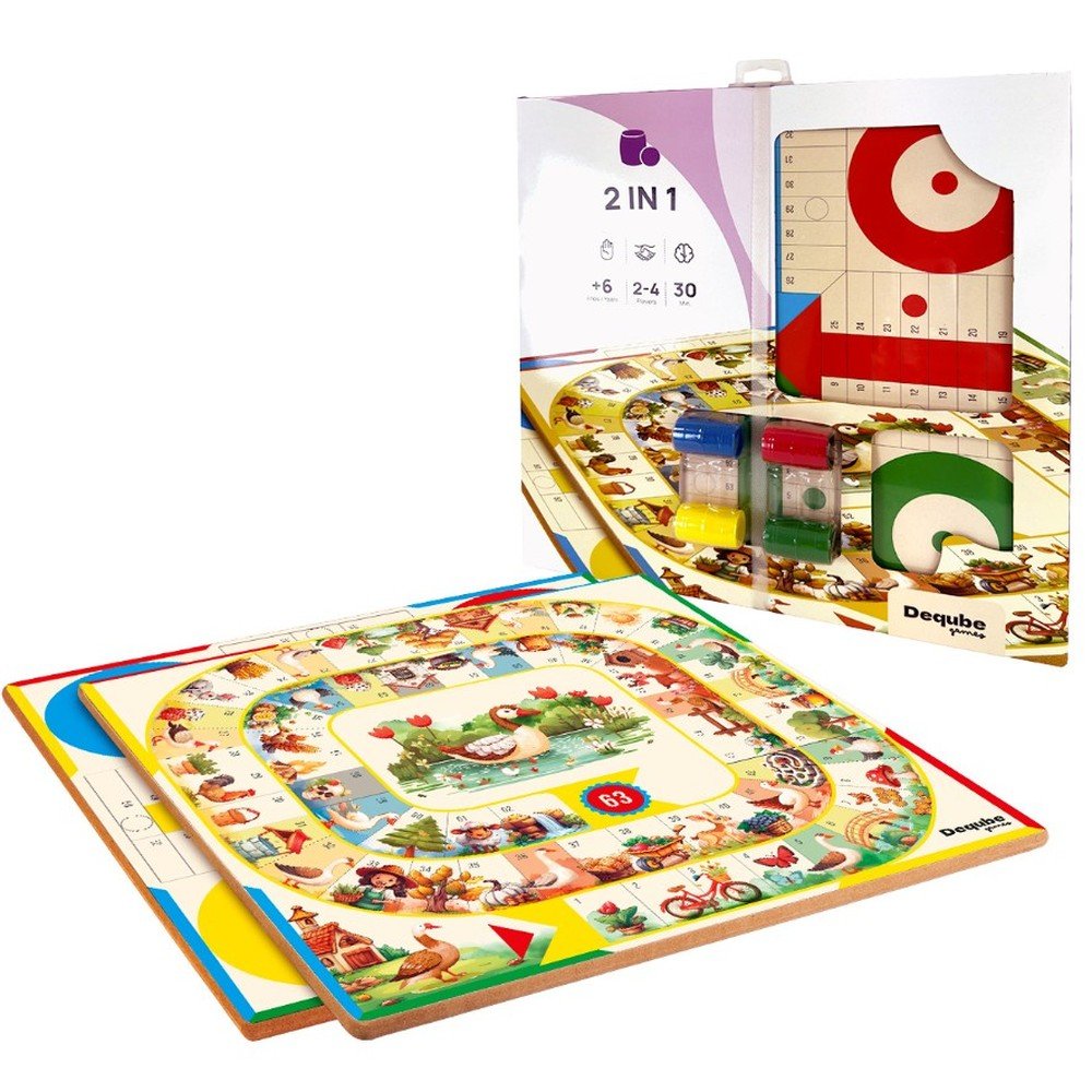 Juego de Mesa Parchis Oca con Accesorios Marca Deqube