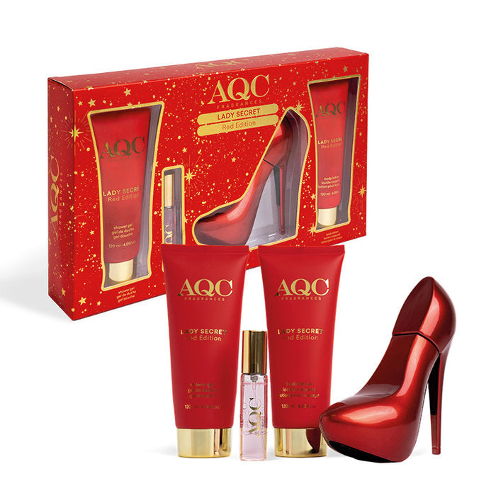 Set Fragancia Tacon Rojo Lady Secret Red Edition 4P AQC
