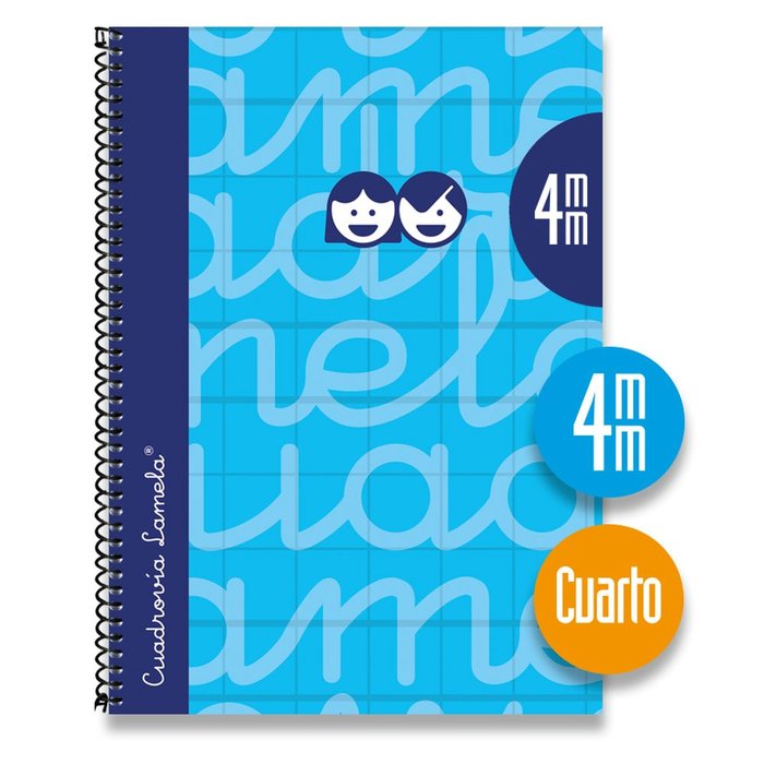 Cuaderno Espiral 4º 80H 90G 4MM Azul Cuadrovia Extradura