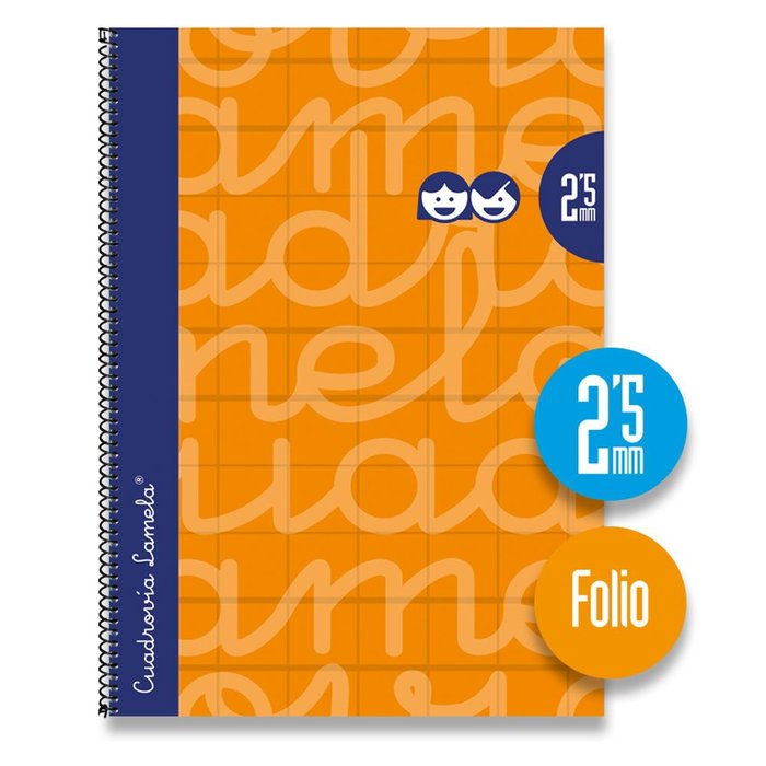 Cuaderno Espiral Fº 80H 90G 2,5mm Naranja Cuadrovia Extra