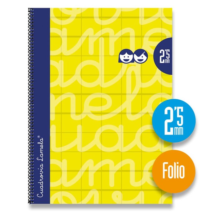Cuaderno Espiral Fº 80H 90G 2,5mm Amarillo Cuadrovia Extrad