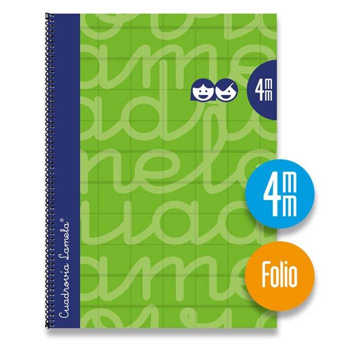 Cuaderno Espiral Fº 80H 90G 4MM Verde Cuadrovia Extradura