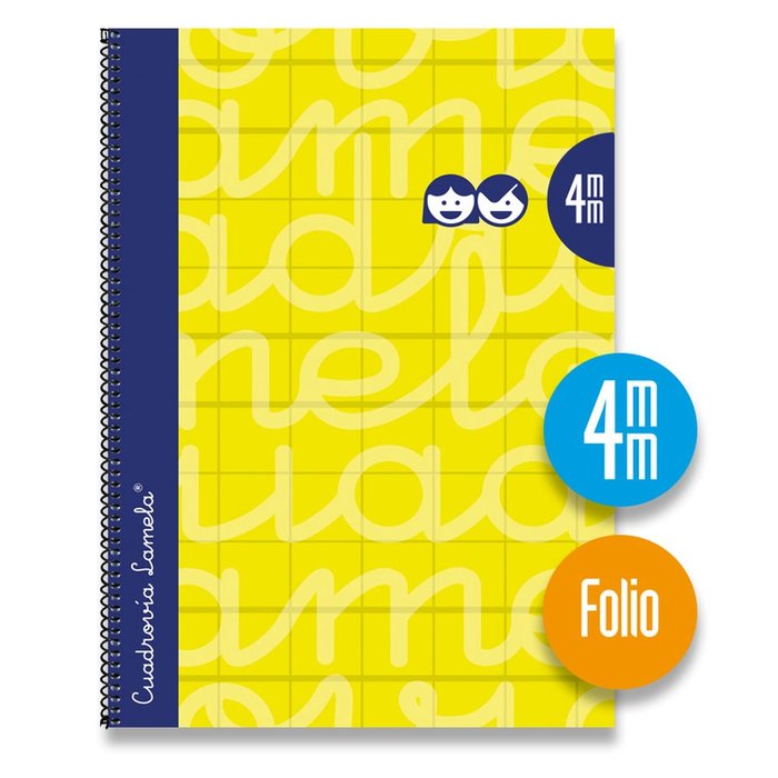 Bloc Folio Lamela Forrado Cuadrovia 4mm Amarillo Marca Lamela