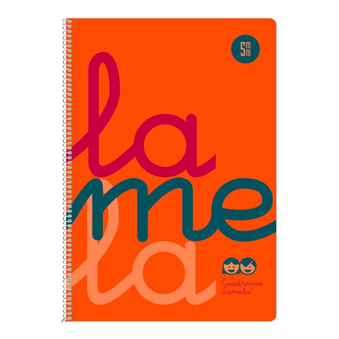 Cuaderno Espiral Fº 80H 90G 5MM Naranja Cuadrovia Pp.