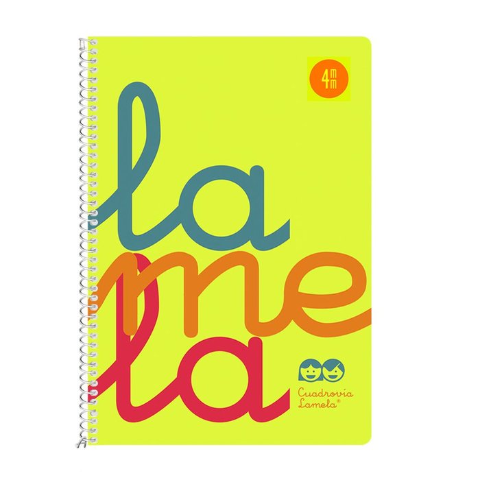 Cuaderno Espiral 4º 80H 90G 4MM Amarillo Cuadrovia Pp.