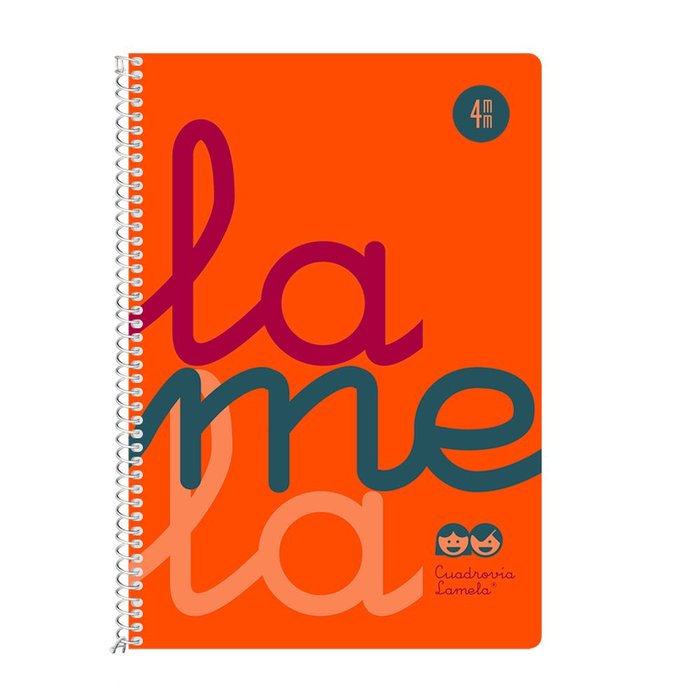 Cuaderno Espiral 4º 80H 90G 4MM Naranja Cuadrovia Pp.