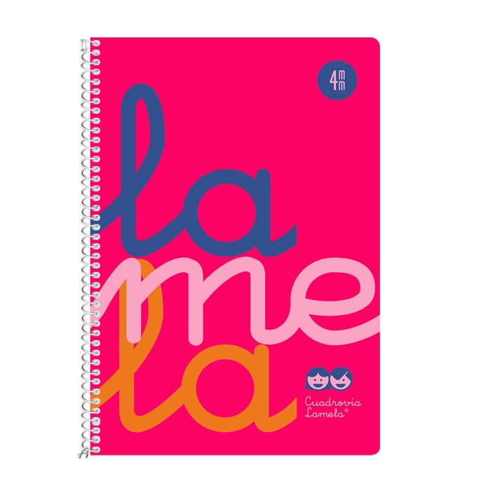 Cuaderno Espiral 4º 80H 90G 4MM Rosa Cuadrovia Pp.